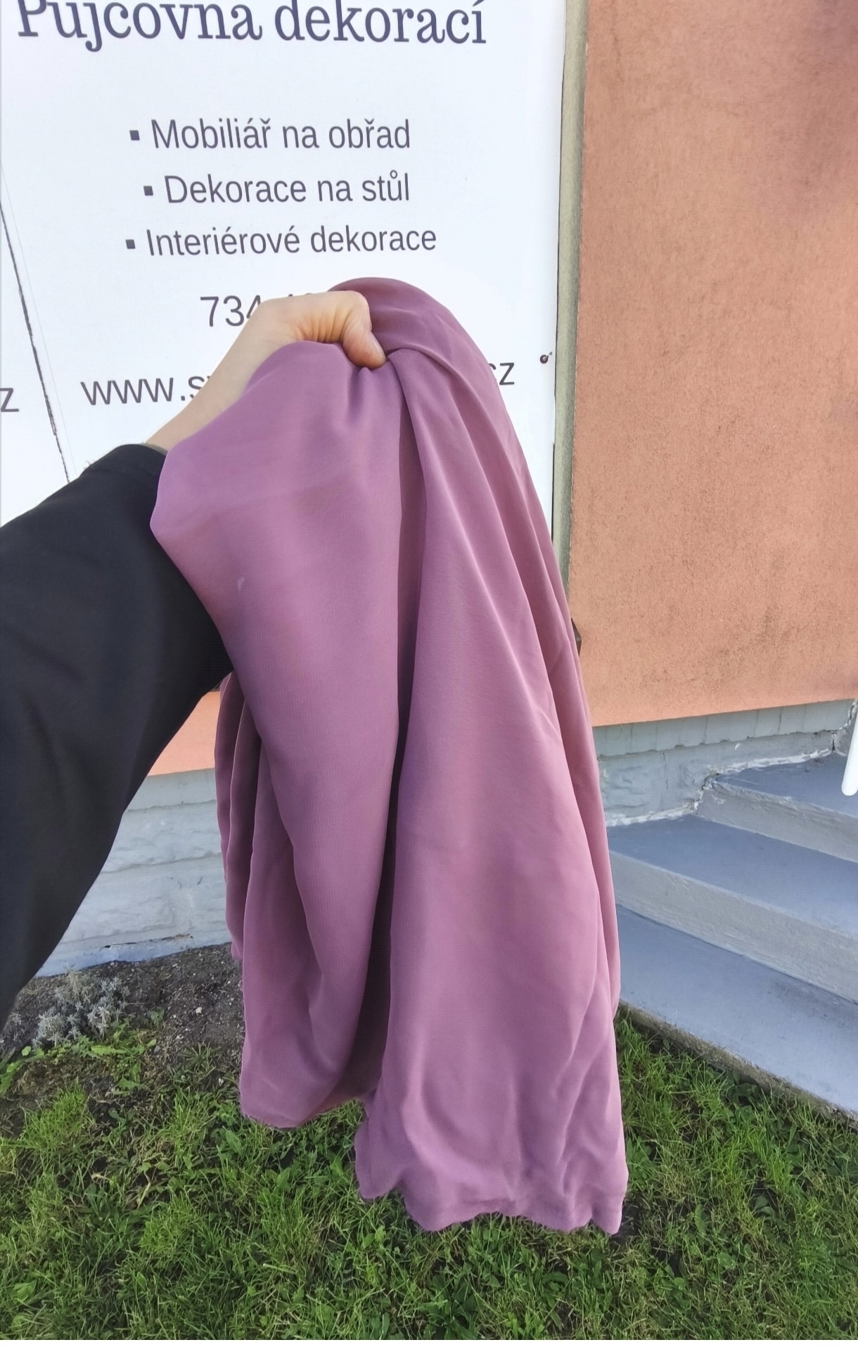 Dekorační voál - 12 m borůvková